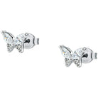 Cercei din argint 925 rodiat cu fluturi si diamante CZ albe, colectia Emily in Paris La Petite Story