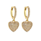 cercei din argint 925 rodiat auriu cu tortita si inimi diamante cz 