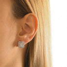 cercei din argint 925 rodiat cu diamante cz albe nla ureche