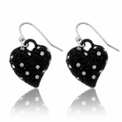 cercei guess inimi cristale swarovski negre si albe