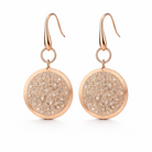 Cercei din argint 925 rose gold cu diamante CZ discrete, design elegant lungi