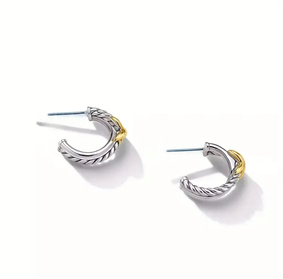 Cercei Titan Golden Knot Placati cu Aur 18K Cercei Lasardo Gioielli