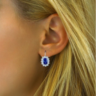 cercei din argint 925 rodiat tortita cu safir si diamante cz tortita la ureche