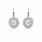 cercei din argint 925 rodiat cu tortita si diamante cz asscher cut si round cut