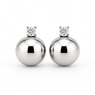 cercei din argint 925 rodiat sfera cu diamant cz