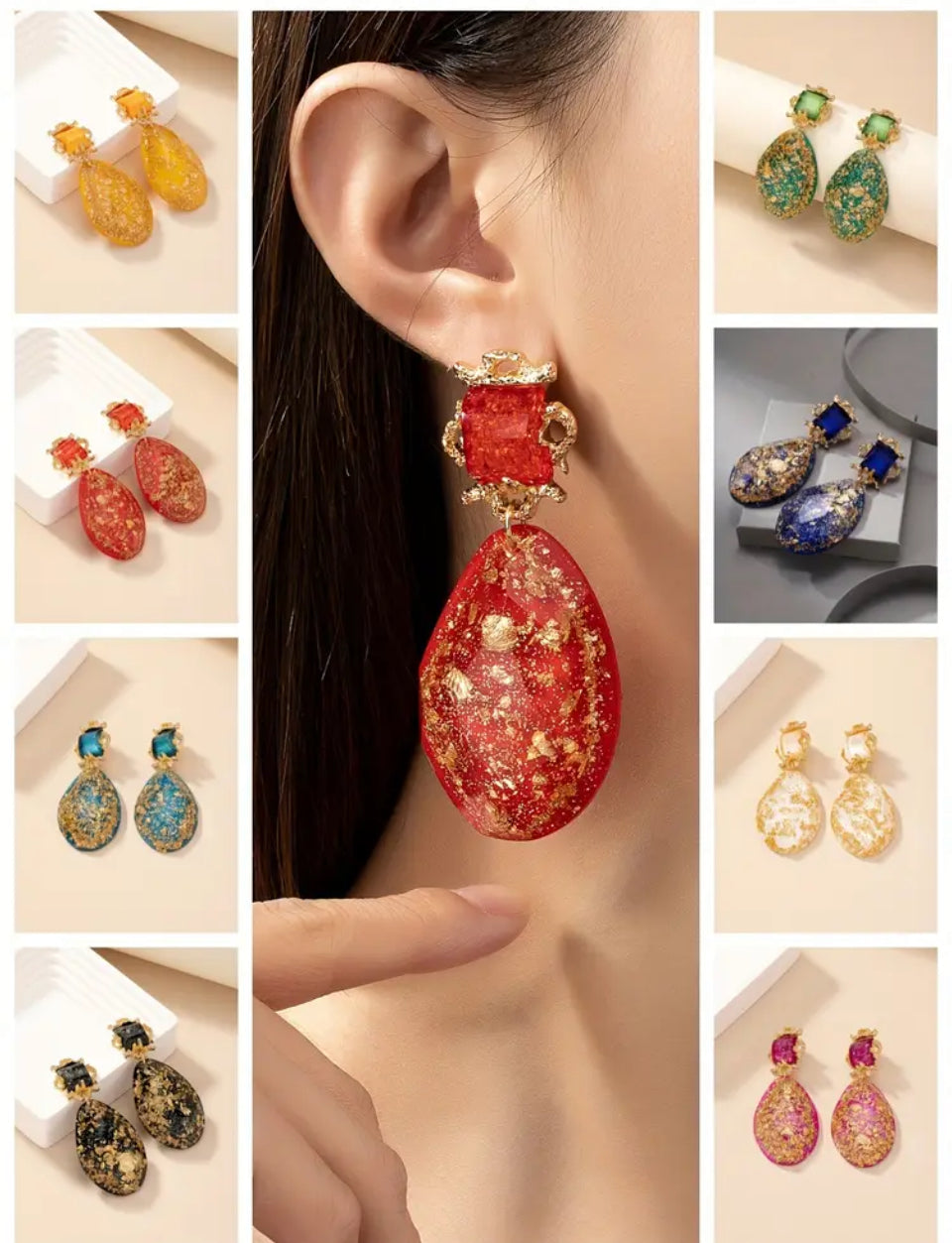 Cercei Statement Albastri Midnight Royale Cercei Lasardo Gioielli