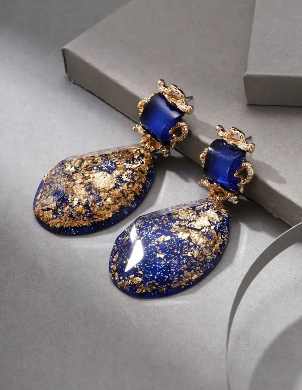 Cercei Statement Albastri Midnight Royale Cercei Lasardo Gioielli