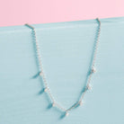 Colier din argint 925 rodiat cu 7 diamante CZ albe, colectia Emily in Paris La Petite Story detaliu