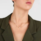 Colier din argint 925 rodiat auriu cu perle de cultura asimetrice, colectia Emily in Paris La Petite Story la gat