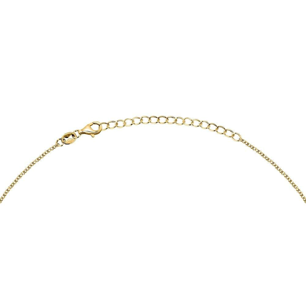 Colier din argint 925 rodiat auriu cu perle de cultura asimetrice, colectia Emily in Paris La Petite Story detaliu inchidere cu prelungire