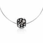  Colier din argint 925 rodiat cu pandantiv bar lung incrustat cu cristale multicolore in degrade