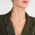 Colier din argint 925 rodiat auriu cu pandantiv fluture si diamante CZ albe, colectia Emily in Paris La Petite Story la gat