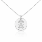 colier din argint 925 rodiat cu pandantiv fetita diamante cz albe