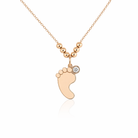 colier din argint 925 rodiat rose gold cu pandantiv piciorus bebe
