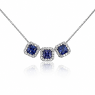 Colier Trilogy din argint 925 rodiat cu spinel si diamante CZ carre cut