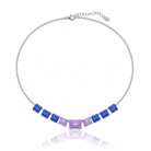 colier din argint 925 rodiat cu tanzanite mov si albastre imagine de ansamblu