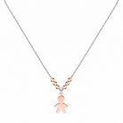 Colier din argint 925 placat cu aur roz (rose gold) cu pandantiv baietel si sase bile decorative grupate simetric