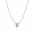 Colier premium din argint 925 cu pandantiv in forma de craniu si ochi din diamante CZ albe, pe lant cu bile