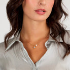 colier din argint 925 rodiat auriu punto luce cu perla la gat