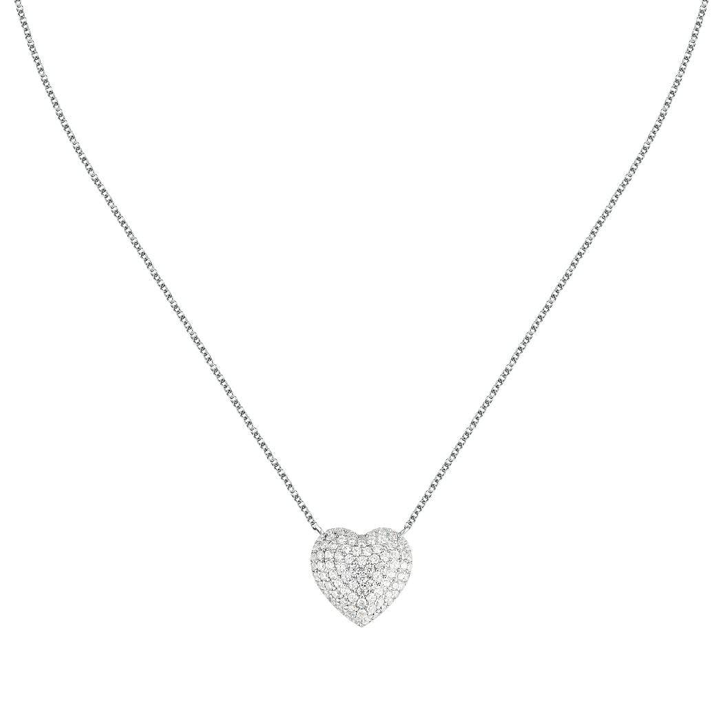 Colier Morellato Nobile din argint 925 rodiat cu pandantiv inima pavat cu diamante CZ