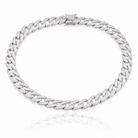 colier tennis groumette din argint 925 rodiat cu diamante cz albe