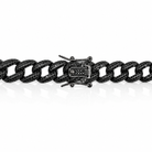 detaliu inchizatoare colier tennis groumette din argint 925 rodiat negru cu diamante cz negre 