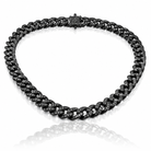 colier tennis groumette din argint 925 rodiat negru cu diamante cz negre