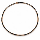 colier tennis unisex din argint 925 rodiat rose gold cu diamante cz negre princess cut 