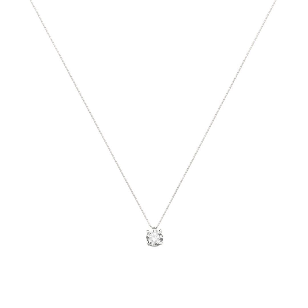 colier punto luce argint cu diamant ca 6 mm