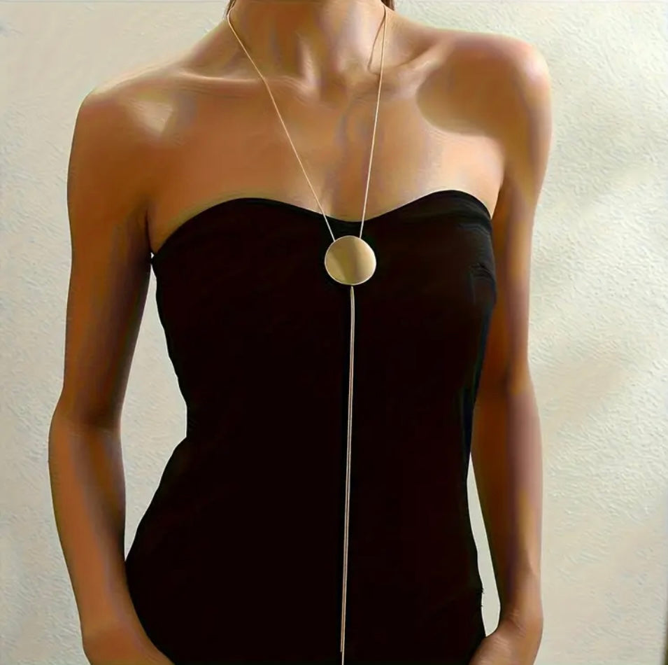 Colier Lung Auriu Lunar Flow Colier Lasardo Gioielli