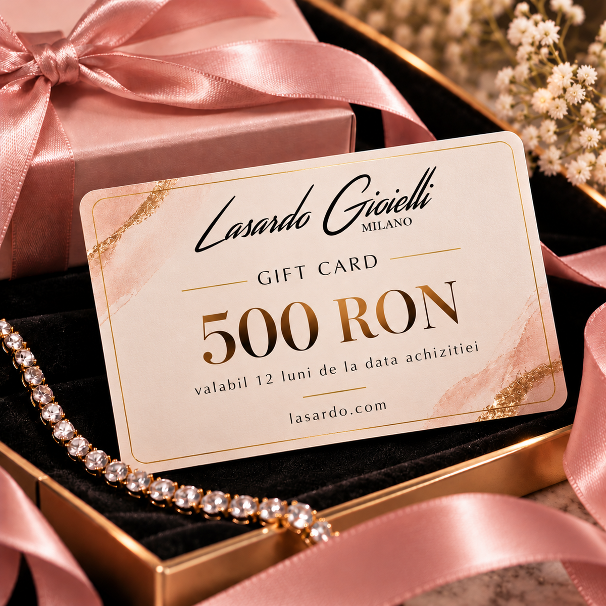 Gift Card premium Lasardo Gioielli in valoare de 500 RON pentru bijuterii si ceasuri