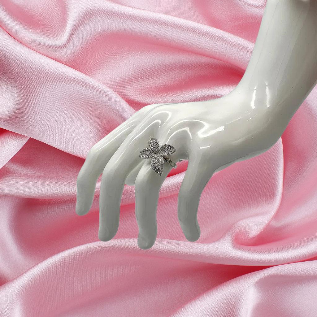 Inel Floral Grace din Argint 925 cu Floare Diamante CZ Inel Lasardo Gioielli