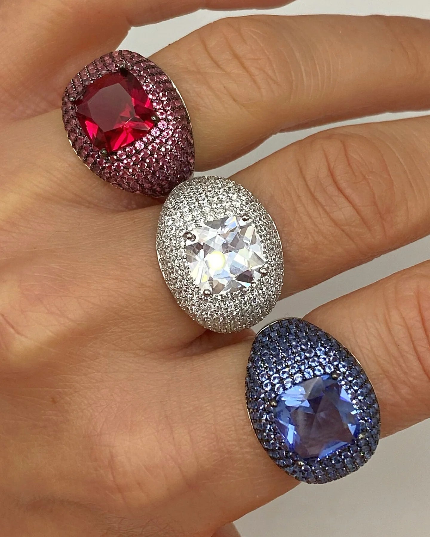 Inel Supradimensionat Chevalier Din Argint 925 Rodiat Cu Diamante CZ Inel Lasardo Gioielli