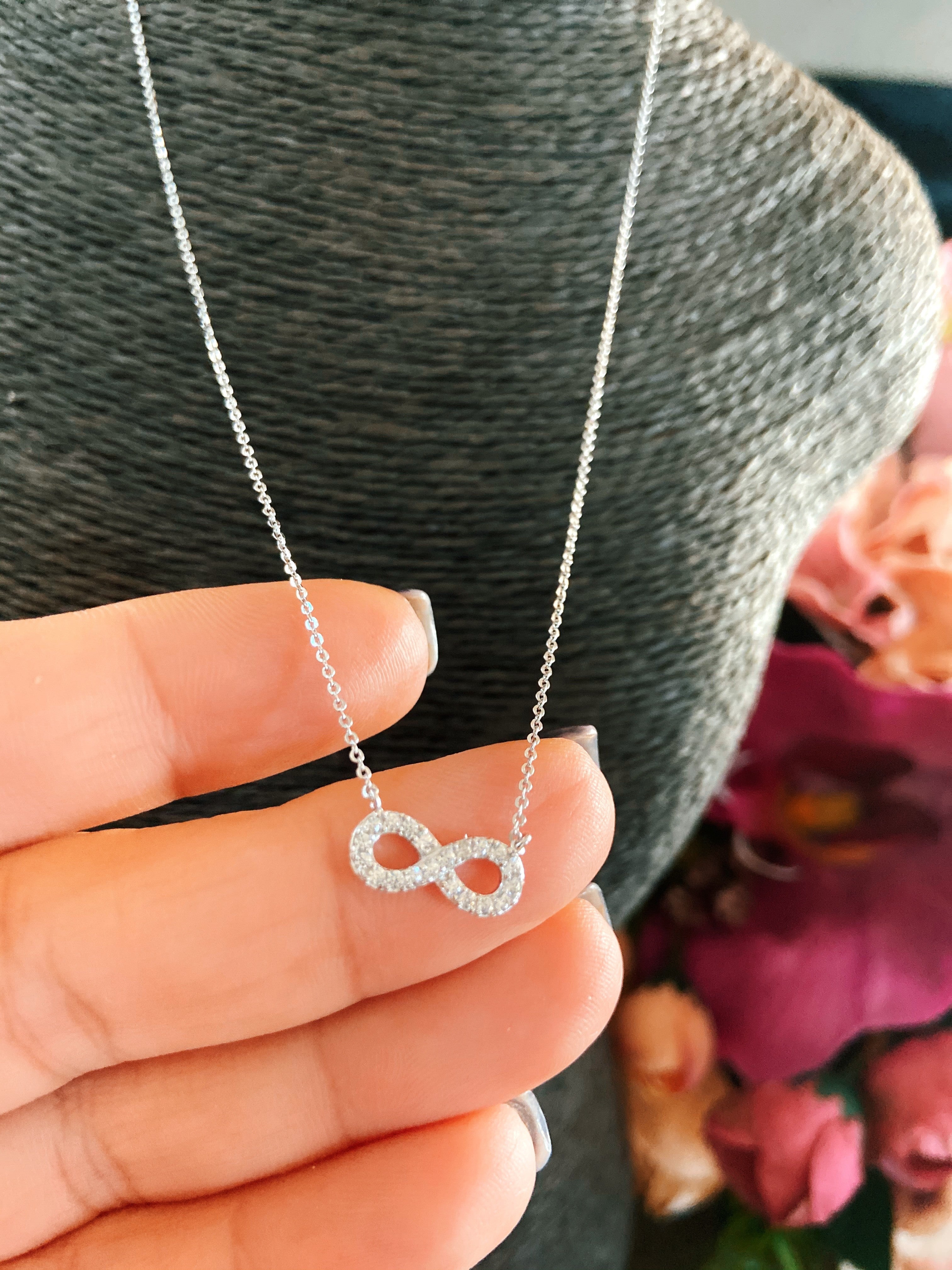 Colier din argint 925 rodiat cu semnul infinitului diamante CZ Colier Lasardo Gioielli