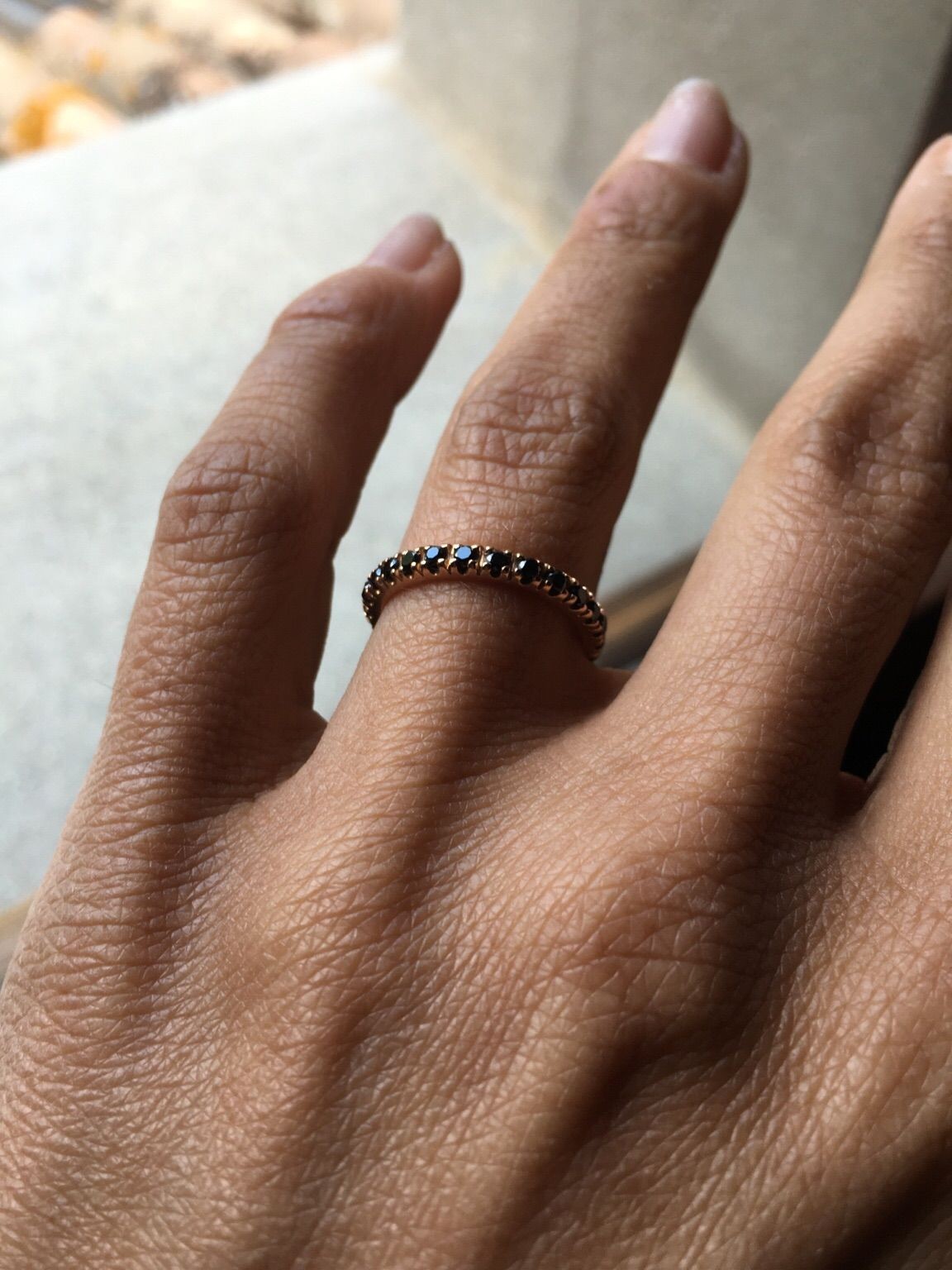 Inel Eternity "Sophia" Din Argint 925 Rodiat Cu Diamante CZ Negre Round Cut Inel Lasardo Gioielli