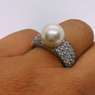 inel argint cu perla