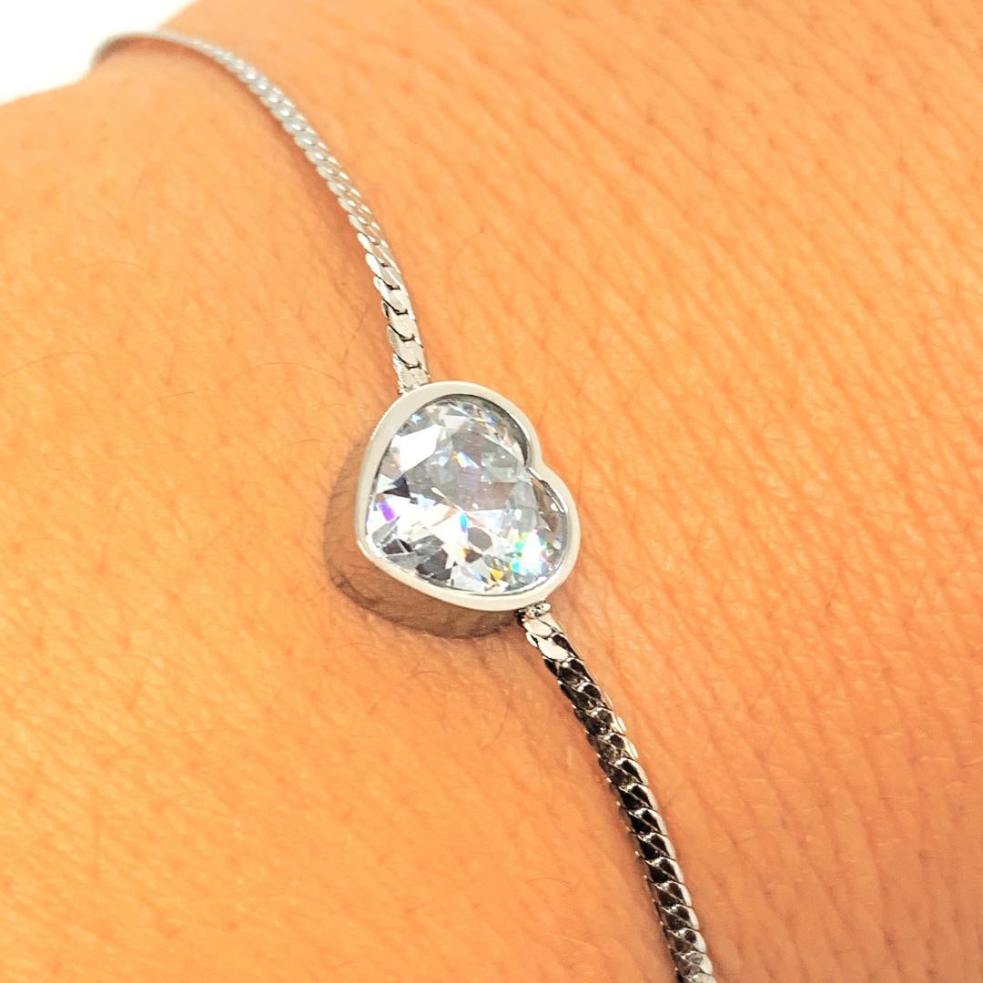 Bratara Think Positive cu inima argintie Bratara Lasardo Gioielli