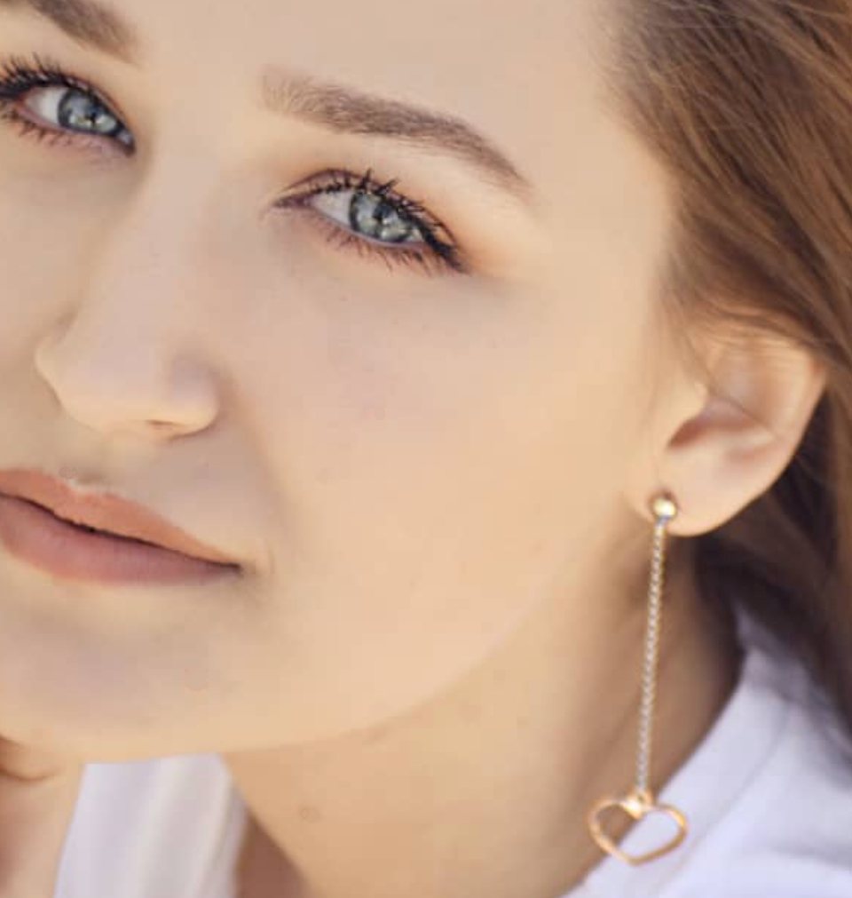 Cercei lungi din argint 925 rodiat cu inimi Cercei Lasardo Gioielli