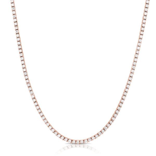 Colier Tennis din argint 925 rodiat rose gold 1,5 mm cu Diamante CZ albe Colier Lasardo Gioielli