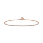 Colier Tennis din argint 925 rodiat rose gold 1,5 mm cu Diamante CZ albe Colier Lasardo Gioielli