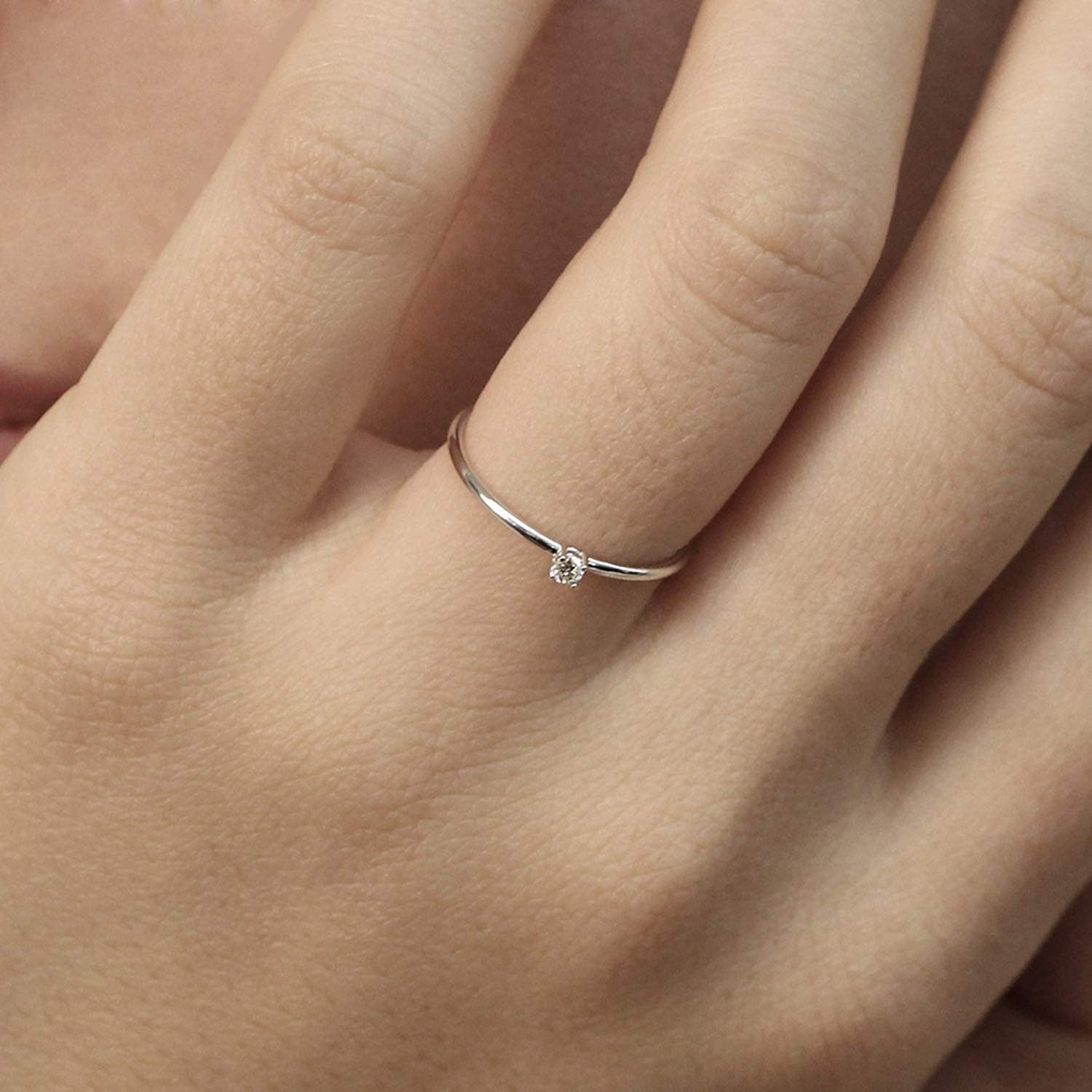 Inel Solitaire "Riviera" Din Argint 925 Rodiat Cu Diamant CZ Alb 2mm Inel Lasardo Gioielli
