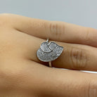 Inel "Leaf" Din Argint 925 Rodiat Cu Diamante CZ Albe Inel Lasardo Gioielli