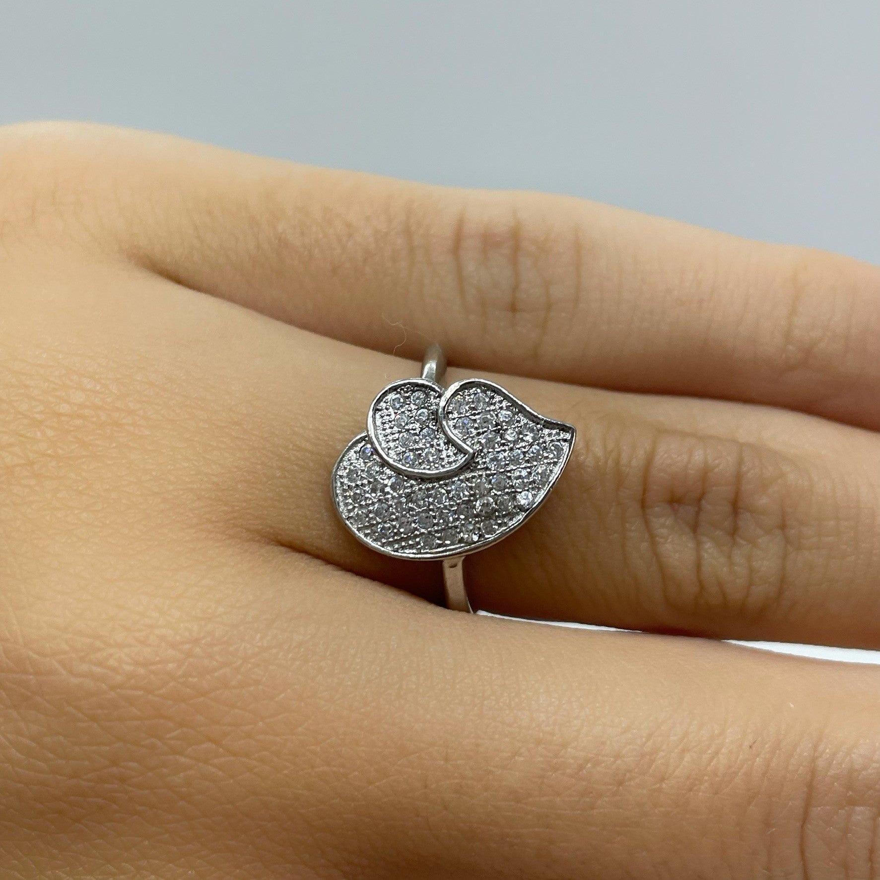 Inel "Leaf" Din Argint 925 Rodiat Cu Diamante CZ Albe Inel Lasardo Gioielli