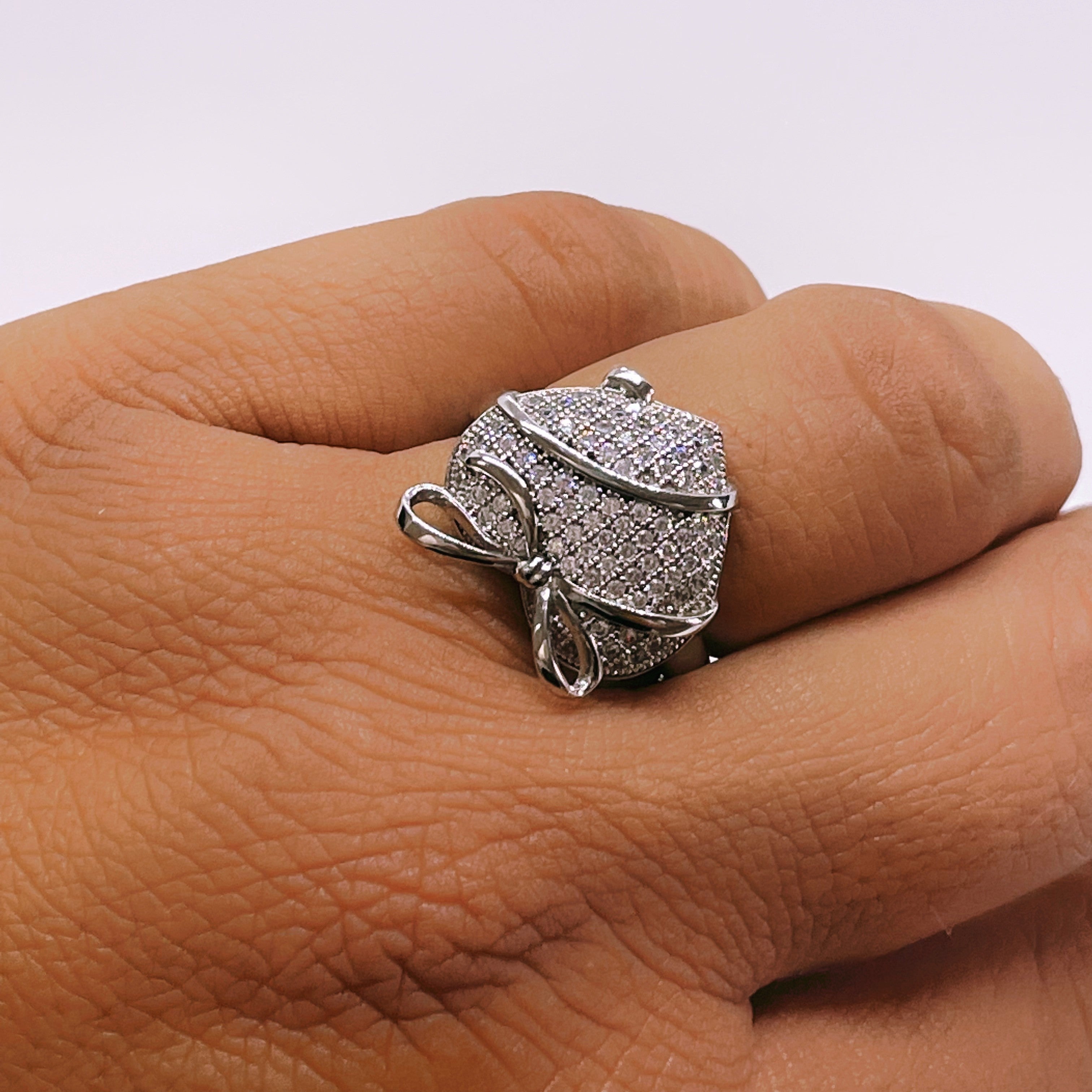 Inel "I give you my heart"din argint 925 rodiat cu diamante CZ albe Inel Lasardo Gioielli