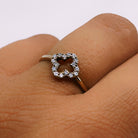 Inel "Clover" Din Argint 925 Rodiat Auriu Cu Diamante CZ Albe Inel Lasardo Gioielli