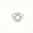 Inel "Clover" Din Argint 925 Rodiat Cu Diamante CZ Albe Inel Lasardo Gioielli